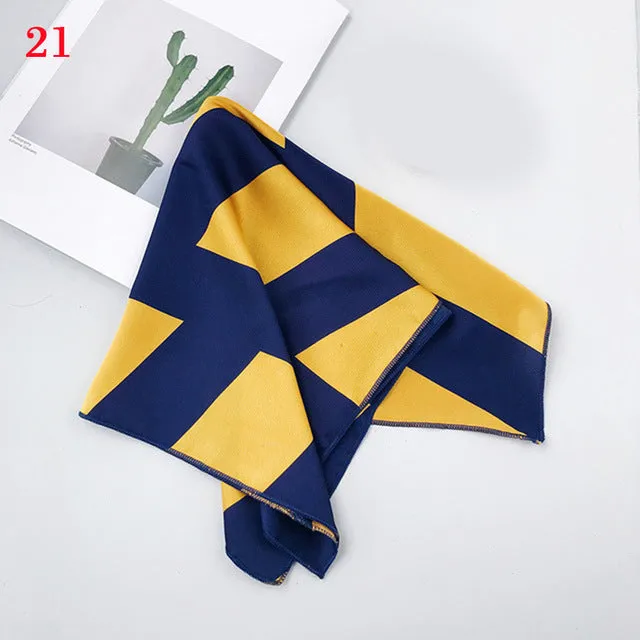 50*50cm Fashion Polka Dot Leopard Silk Scarf DIY New Styles Women Head Neck Small Square Scarf Satin Hair Ties Bands Neckerchief