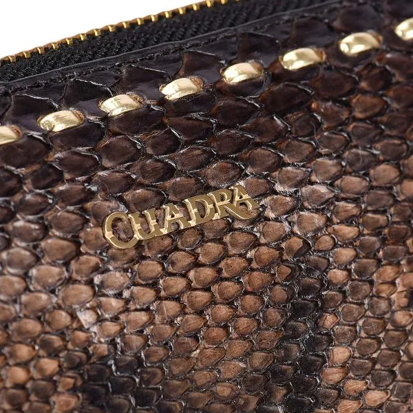 BD211PI - Cuadra black fashion python leather wallet clutch for women