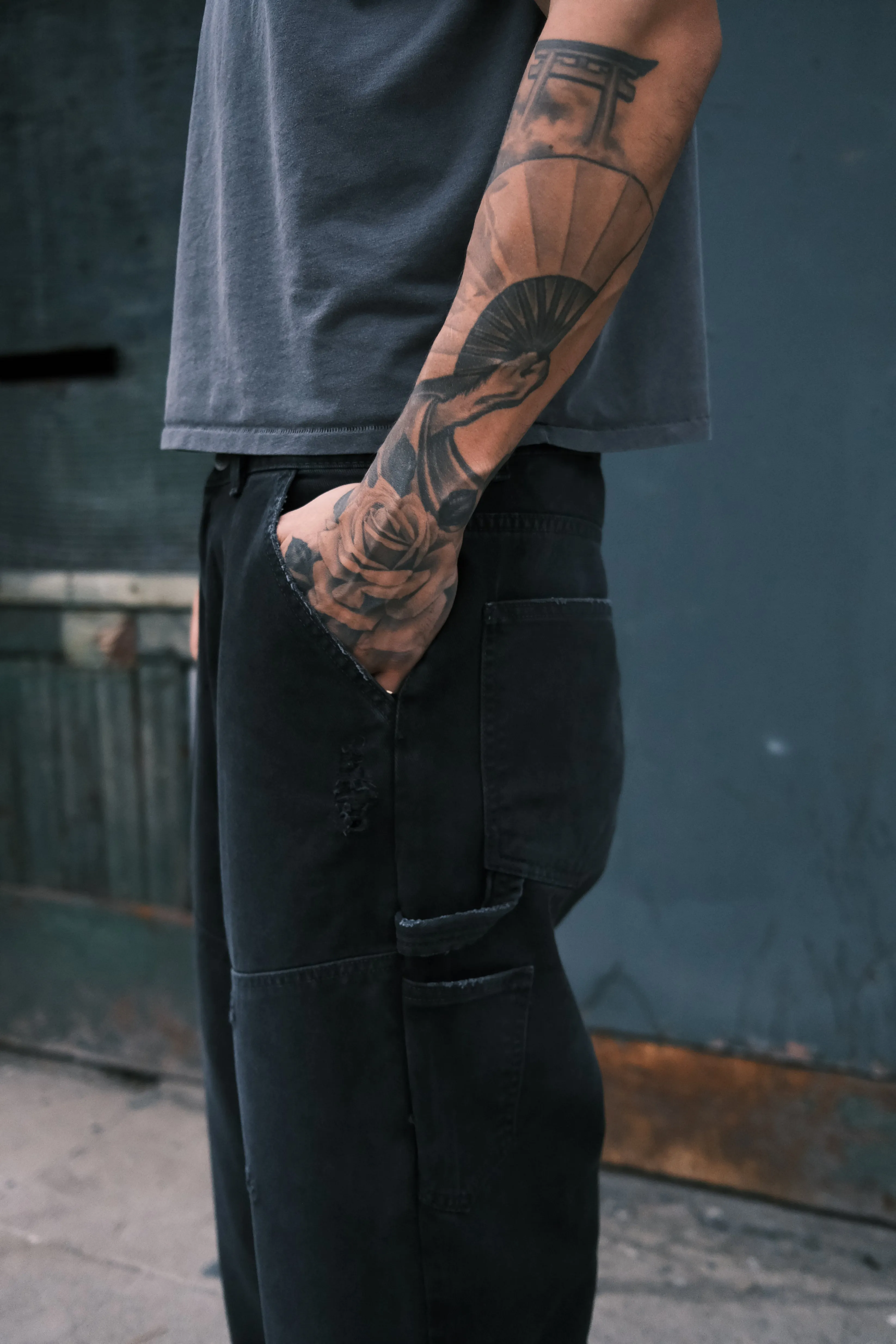 Canvas Work Pant - Faded Black