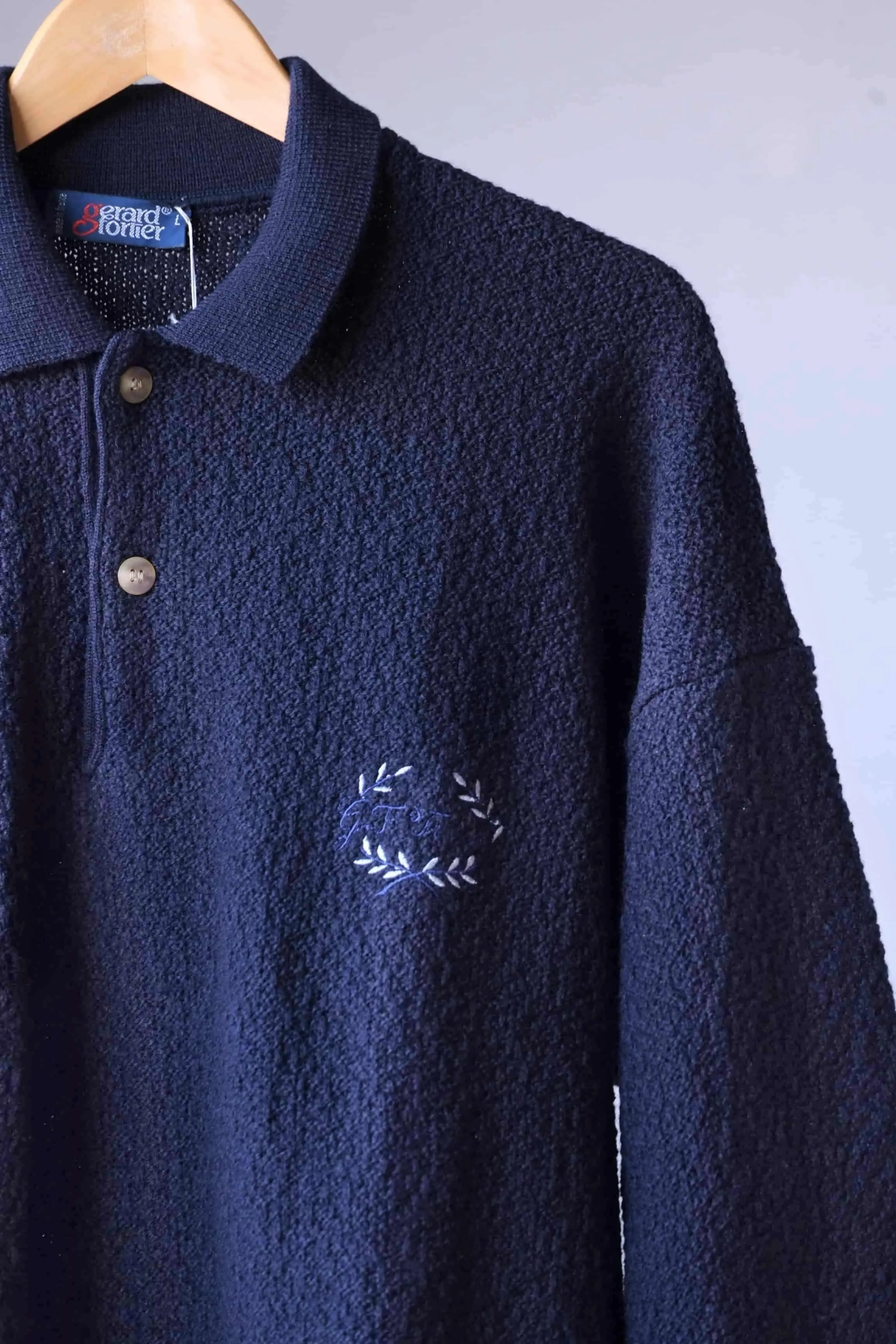 GERARD FORTIER 90s Bouclé Polo Neck Sweater