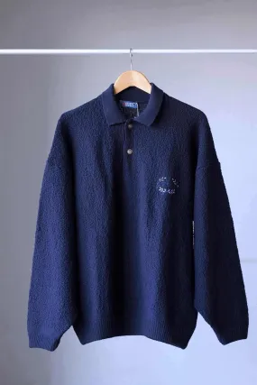 GERARD FORTIER 90s Bouclé Polo Neck Sweater