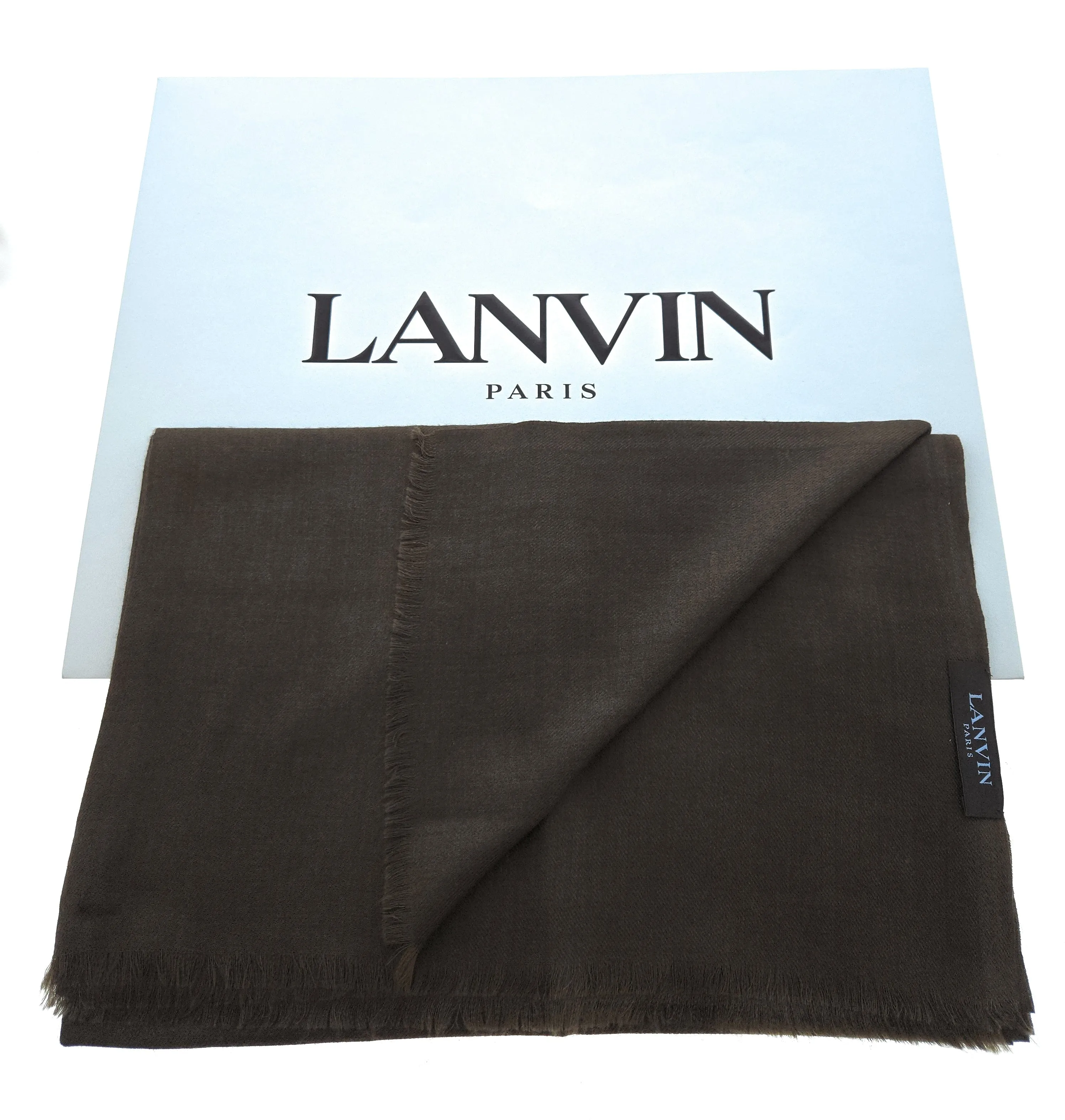 Lanvin Pure Cashmere Scarf – Luxurious Brown Wrap, Lightweight Elegance
