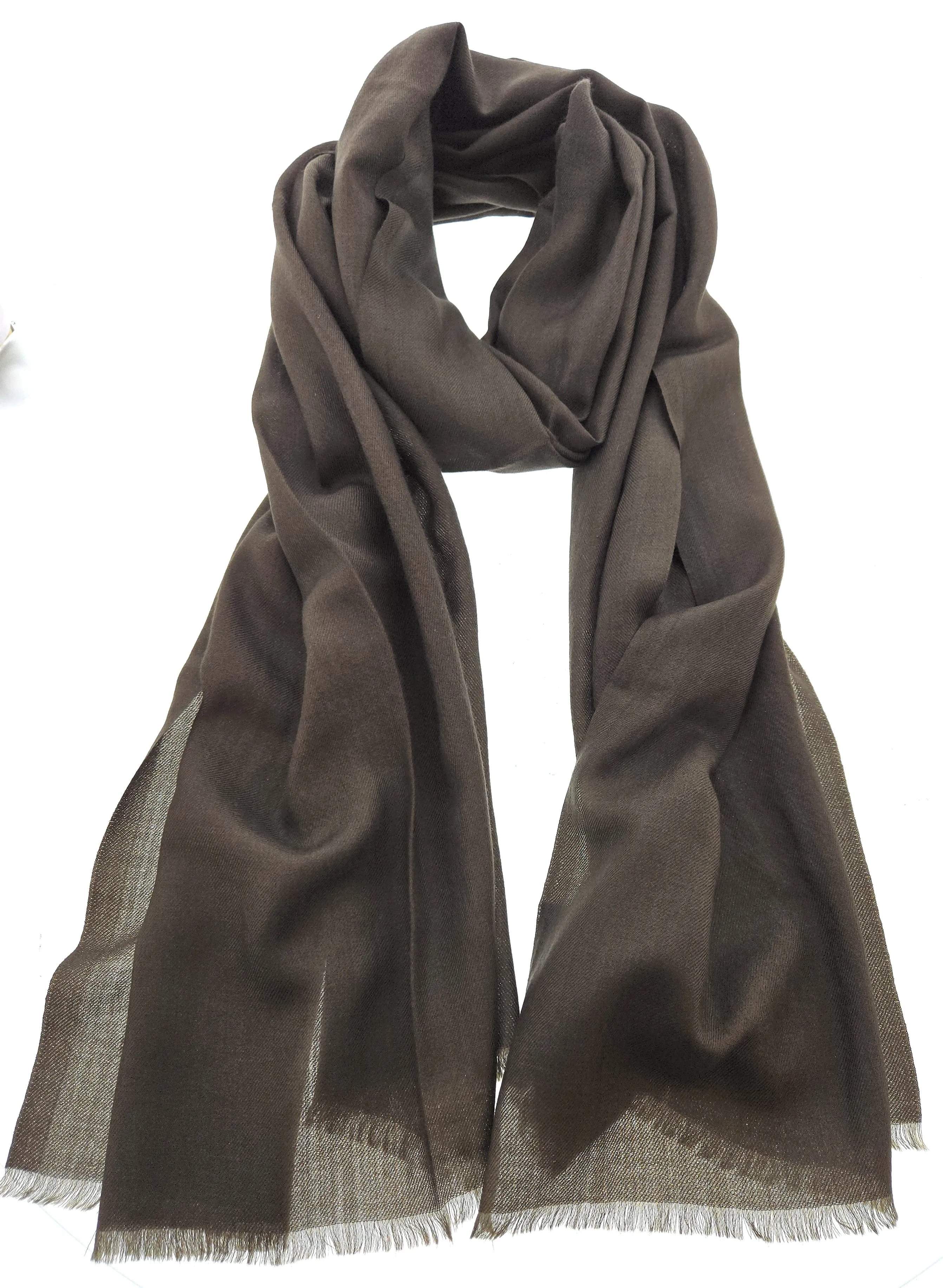 Lanvin Pure Cashmere Scarf – Luxurious Brown Wrap, Lightweight Elegance