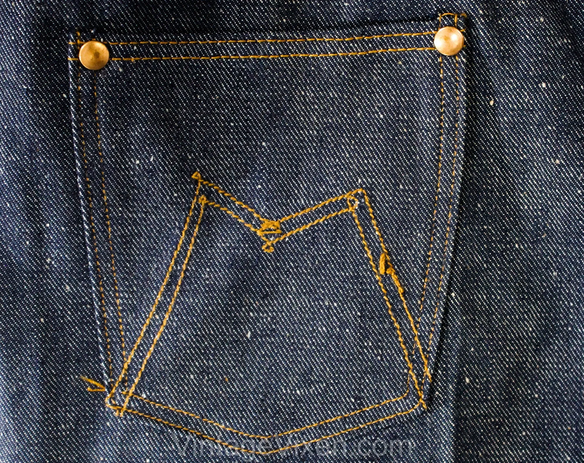 Large Retro Denim Jeans - 1960s Dark Indigo Blue Cotton - Ladies Size 12 Straight Leg 60s Dungarees - Rockabilly Deadstock - NWT - Waist 33