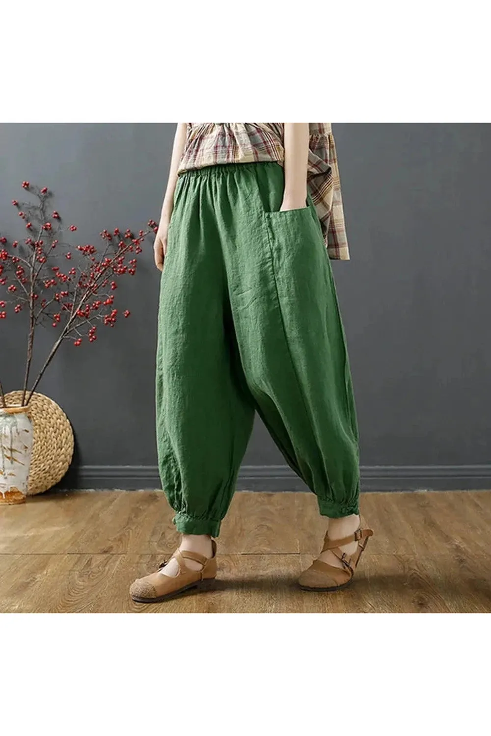 Linen Breeze Ankle Pants