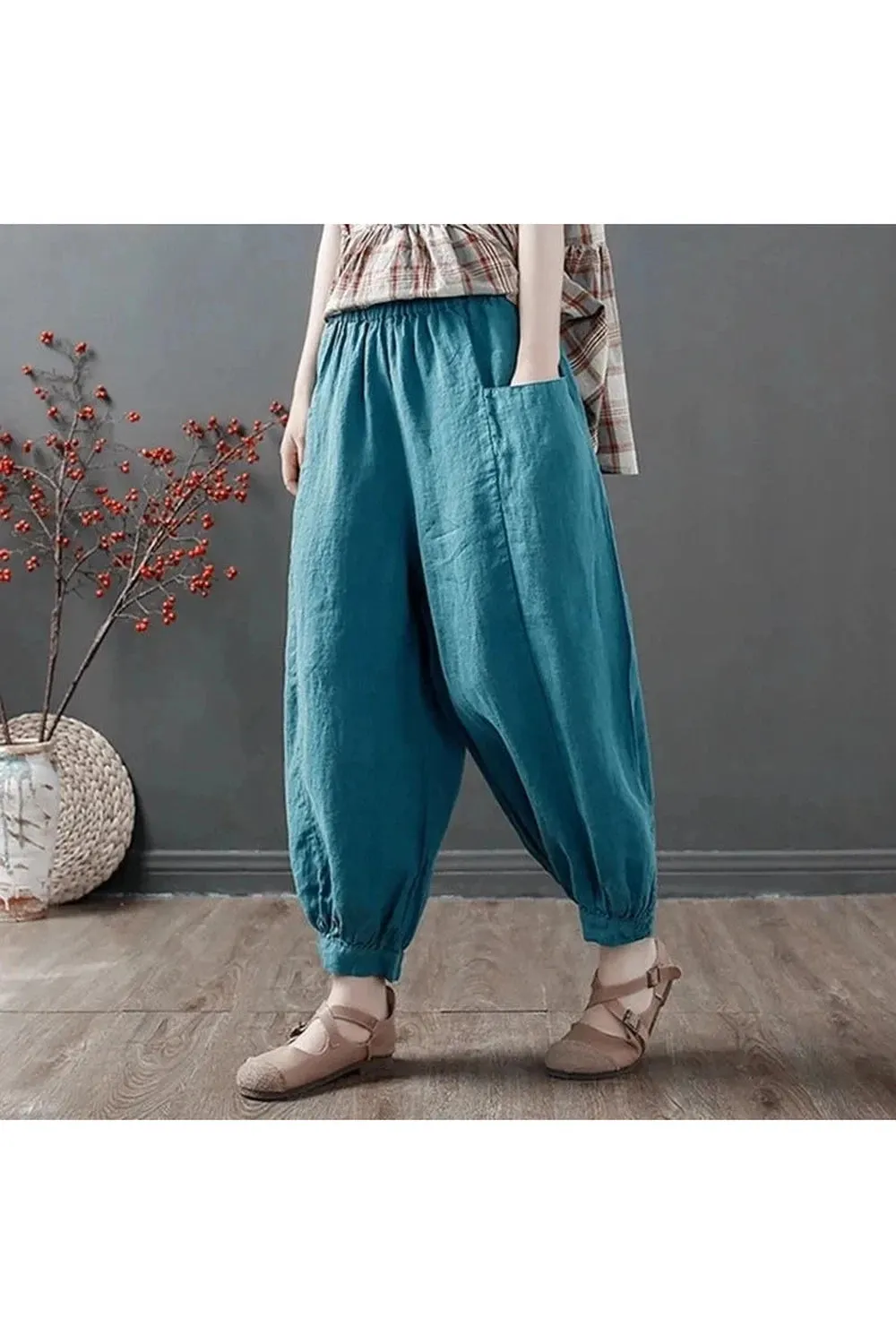 Linen Breeze Ankle Pants