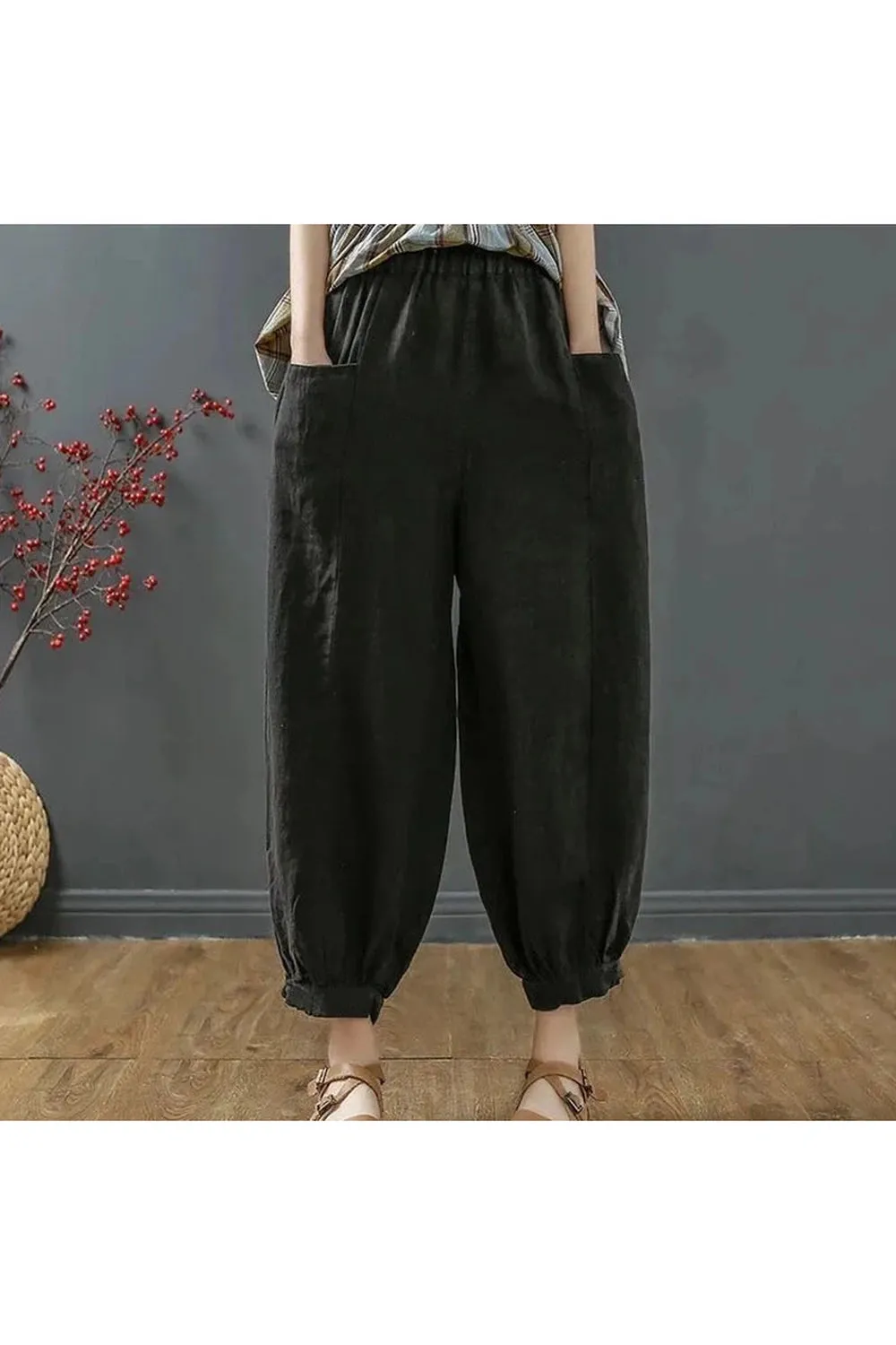 Linen Breeze Ankle Pants