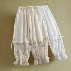 Mori Girl Vintage Crochet Lace Pants