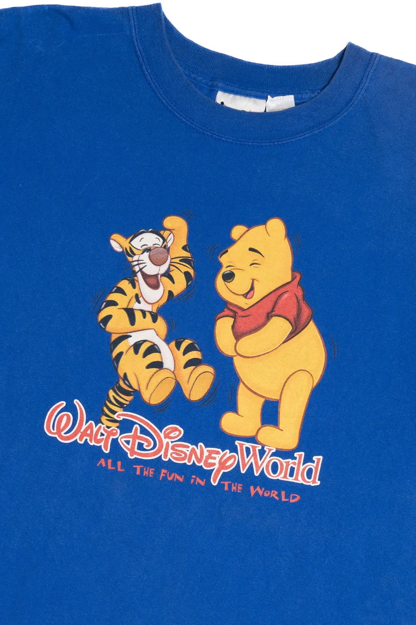 "All The Fun In The World" Winnie The Pooh And Tigger Walt Disney World T-Shirt (2000s)