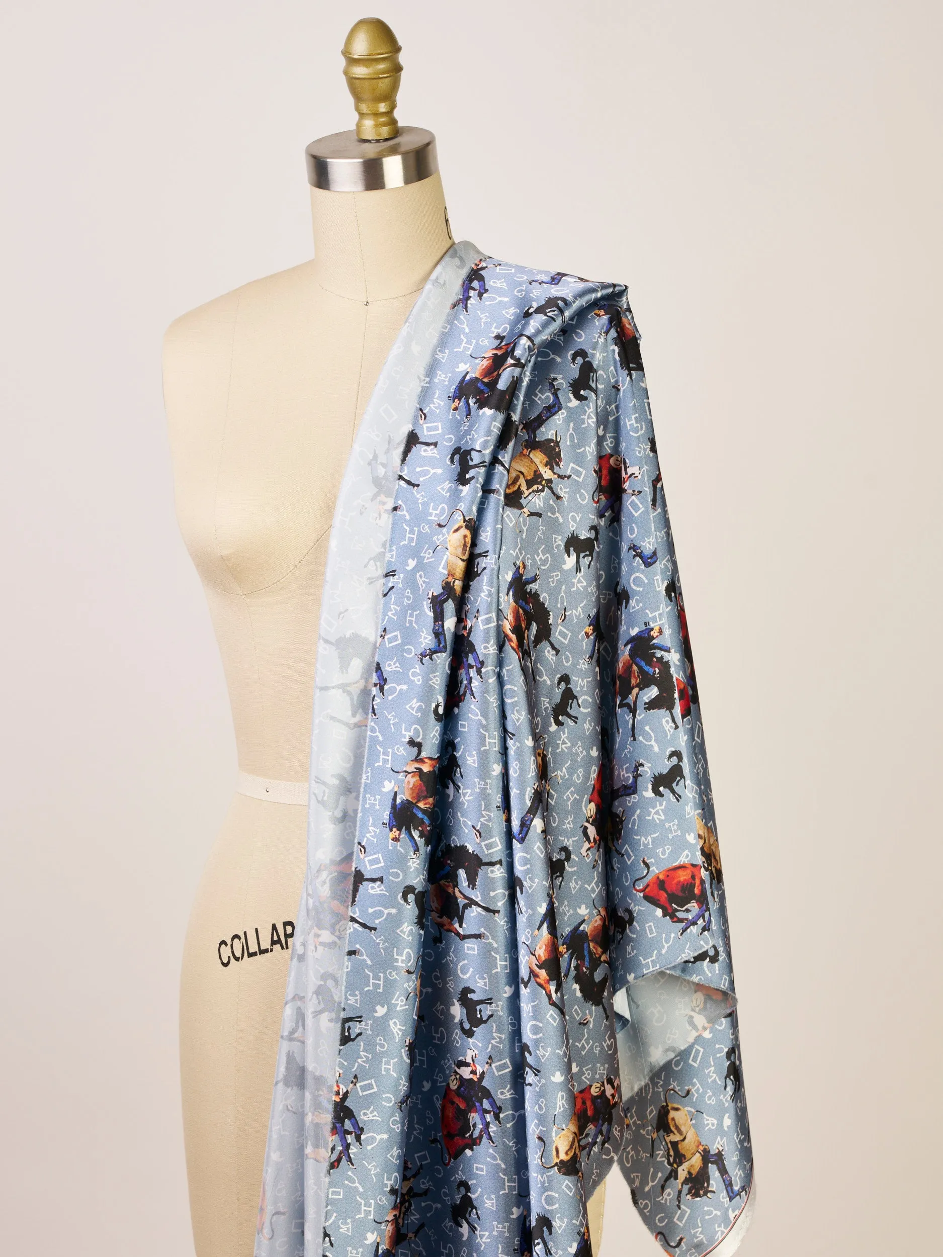 Rodeo and Brands  Silky Satin Charmeuse print - fabric by the yard -  sublimation print