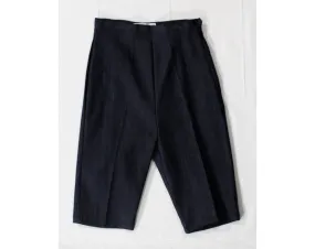 Size 0 Denim Short Pants - XXS 1950s Bermuda Length Clam Diggers - 50s 60s Dark Blue Stretch Cotton - Pin Up Girl NWT Deadstock - Waist 23