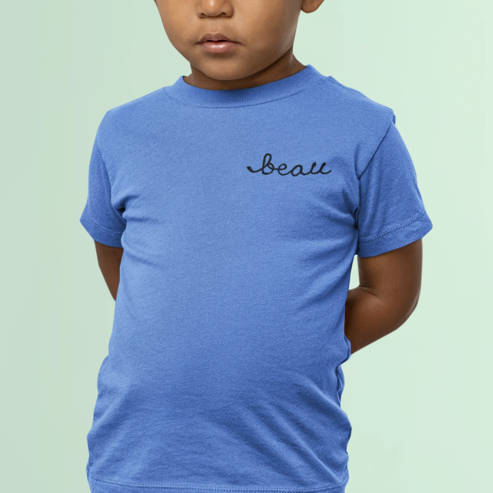 The Kids Chainstitch T-Shirt - Vintage Blue