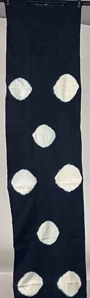 Tiv Indigo Textile Scarf Shawl Table Runner - Stones Design
