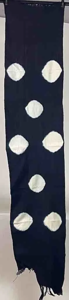 Tiv Indigo Textile Scarf Shawl Table Runner - Stones Design