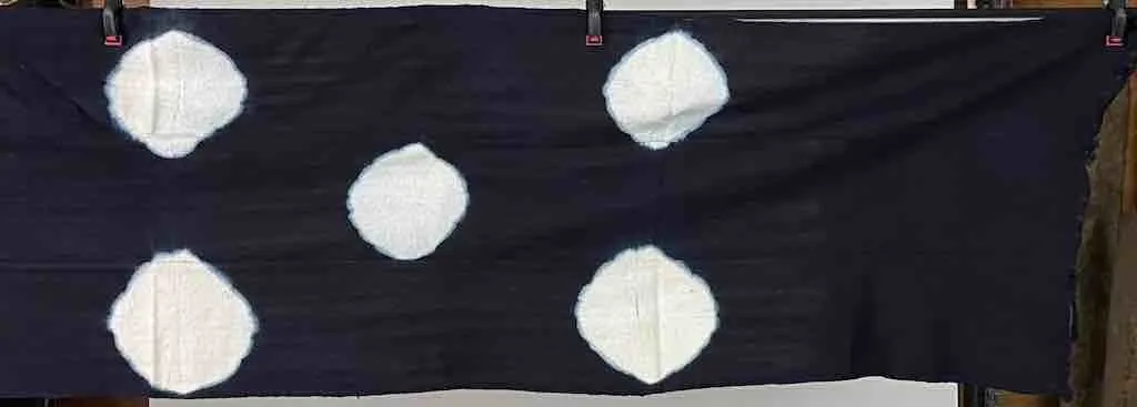Tiv Indigo Textile Scarf Shawl Table Runner - Stones Design