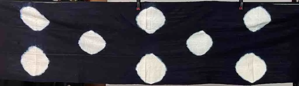 Tiv Indigo Textile Scarf Shawl Table Runner - Stones Design