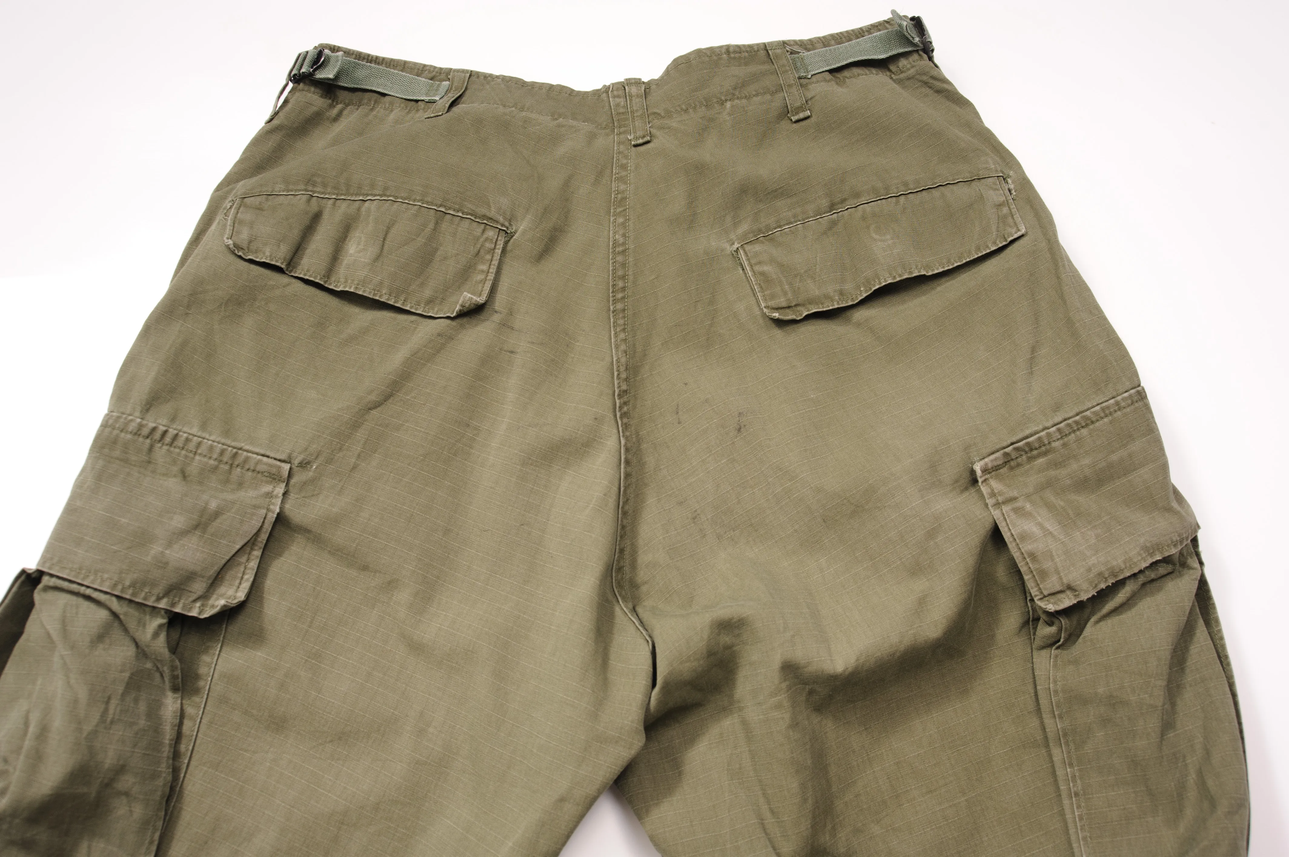 US ARMY FIELD TROUSERS PANTS RIP STOP POPLIN 1969 VIETNAM WAR SIZE 30X32 SMALL LONG