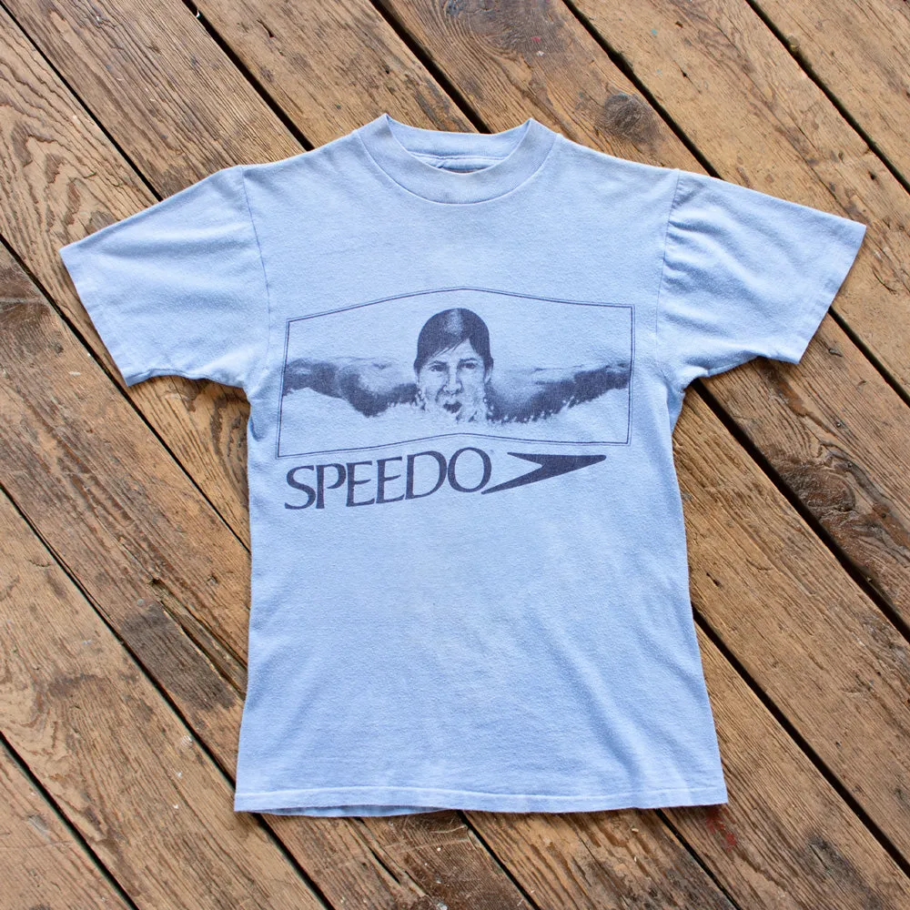 Vintage 1970s Light Blue Speedo Swim Tee - XS/SM