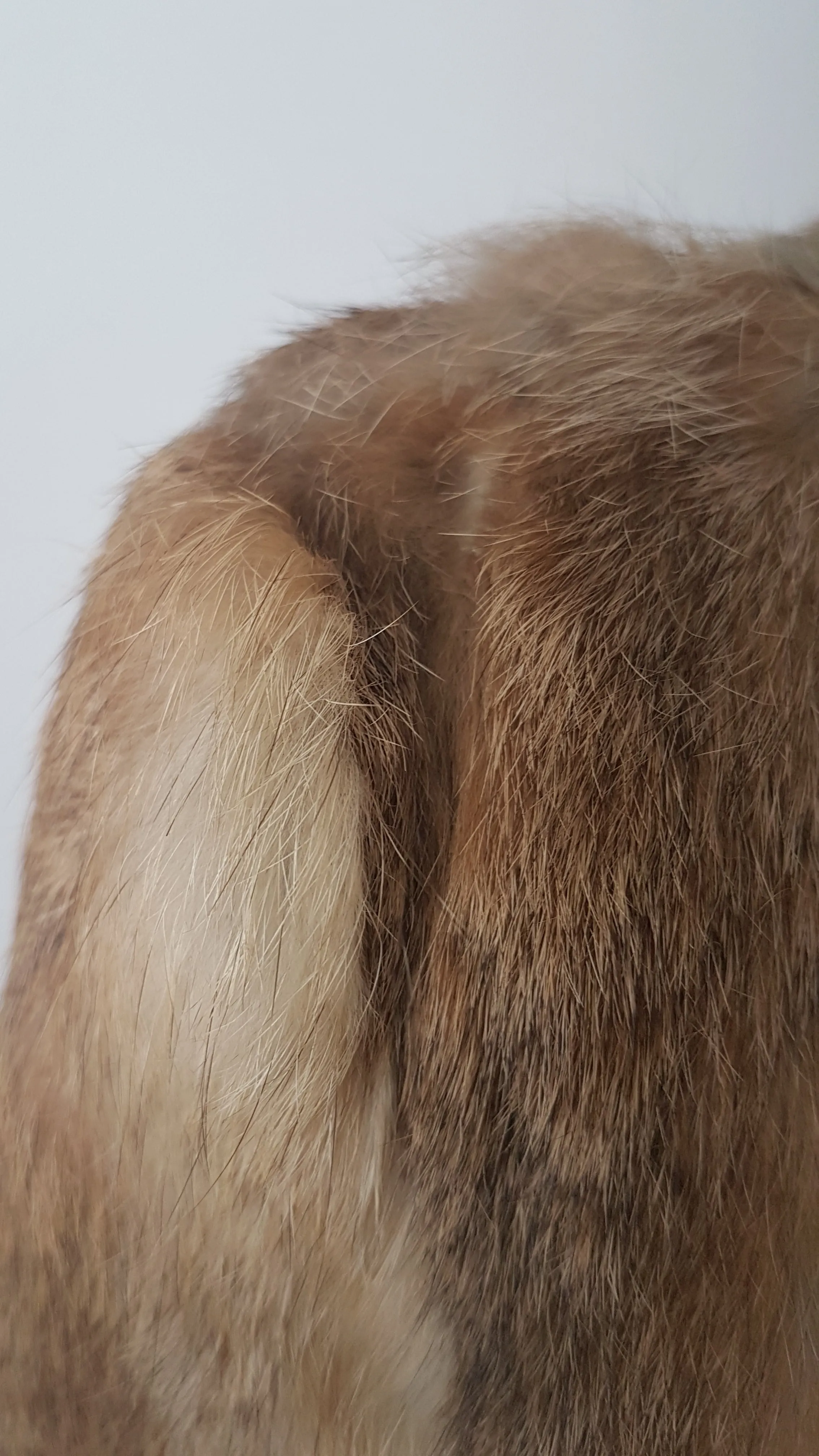 Vintage 1980's | Brown Rabbit Fur Jacket with Brown Leather Belt.