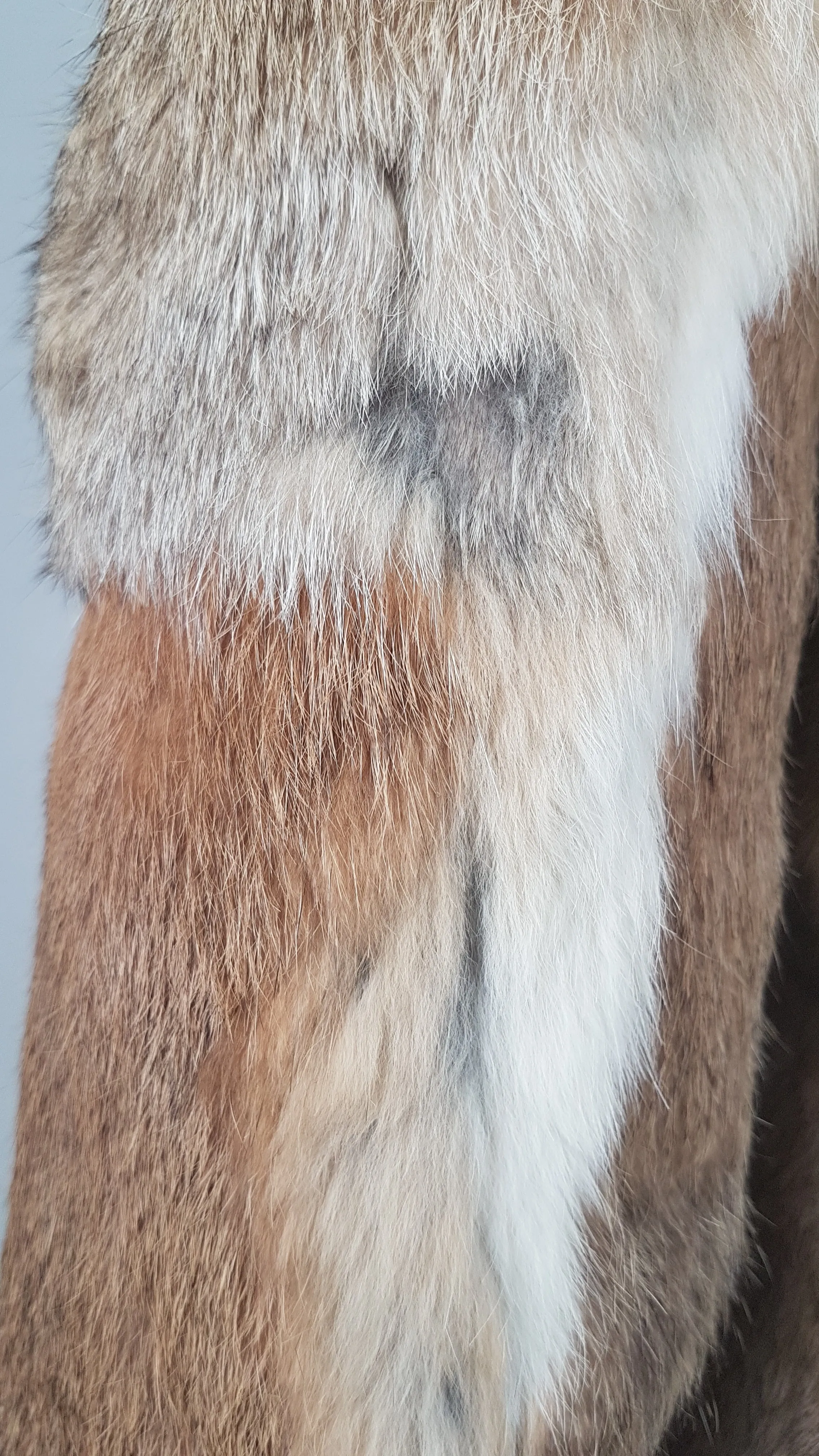 Vintage 1980's | Brown Rabbit Fur Jacket with Brown Leather Belt.