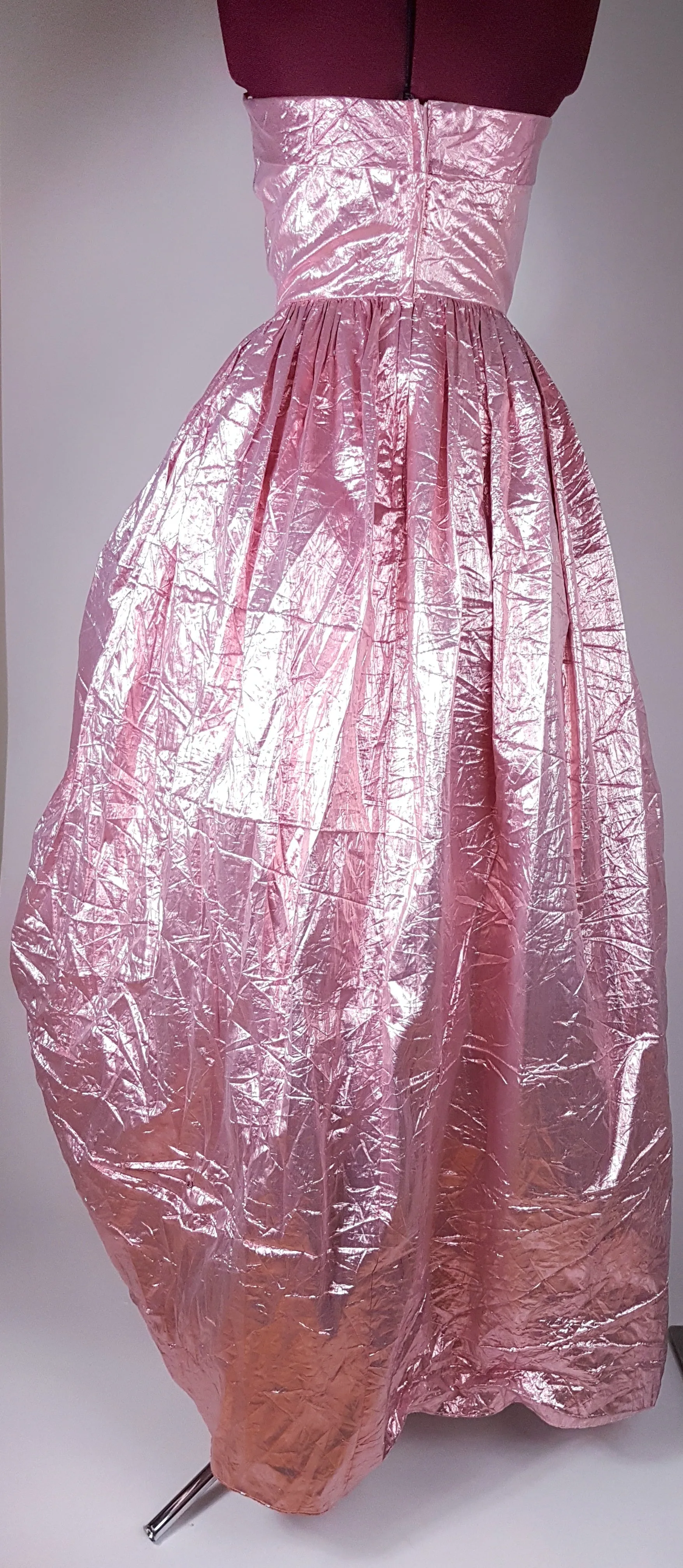 Vintage 80's | Stunning Metallic Pink Strapless Dress by Eletra TD4