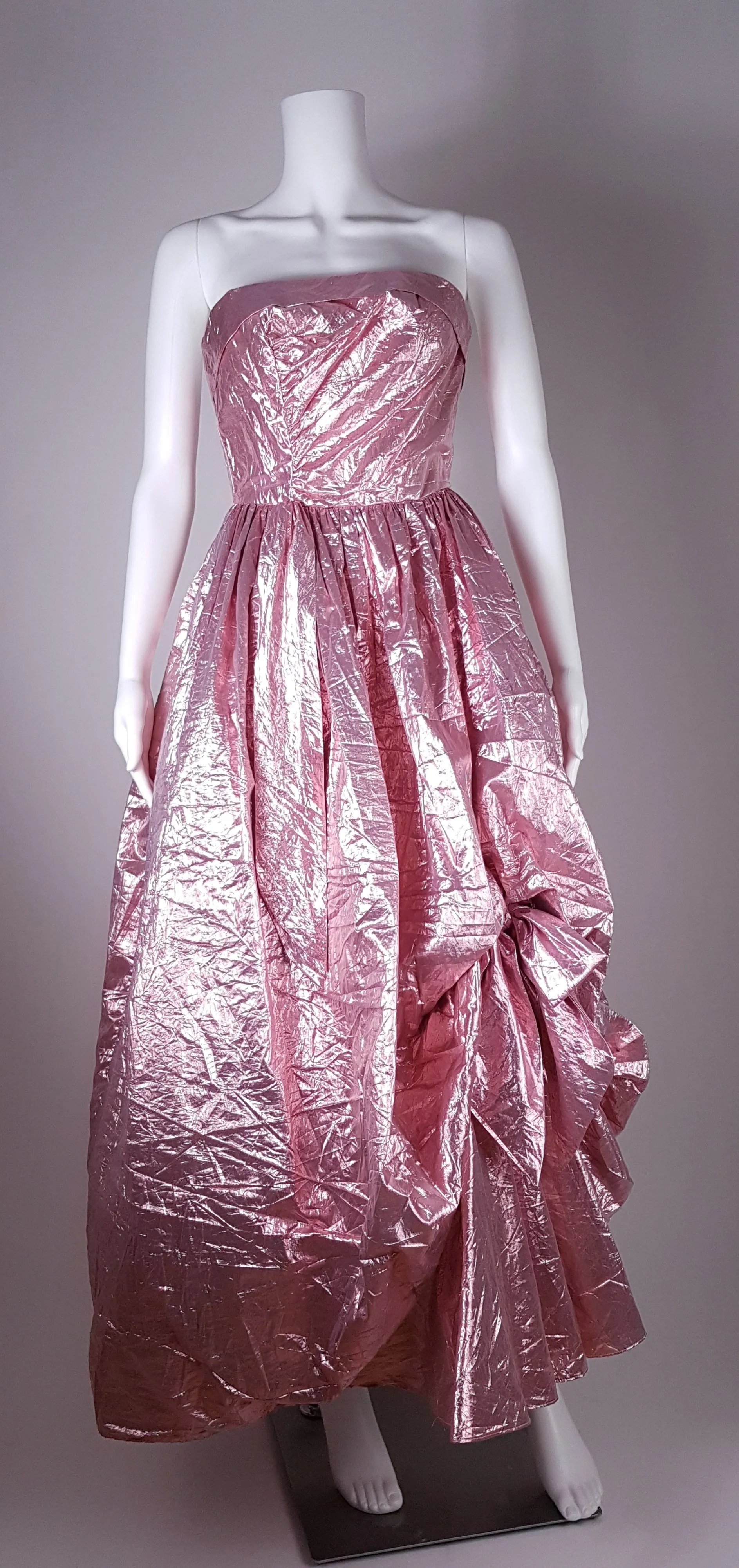 Vintage 80's | Stunning Metallic Pink Strapless Dress by Eletra TD4