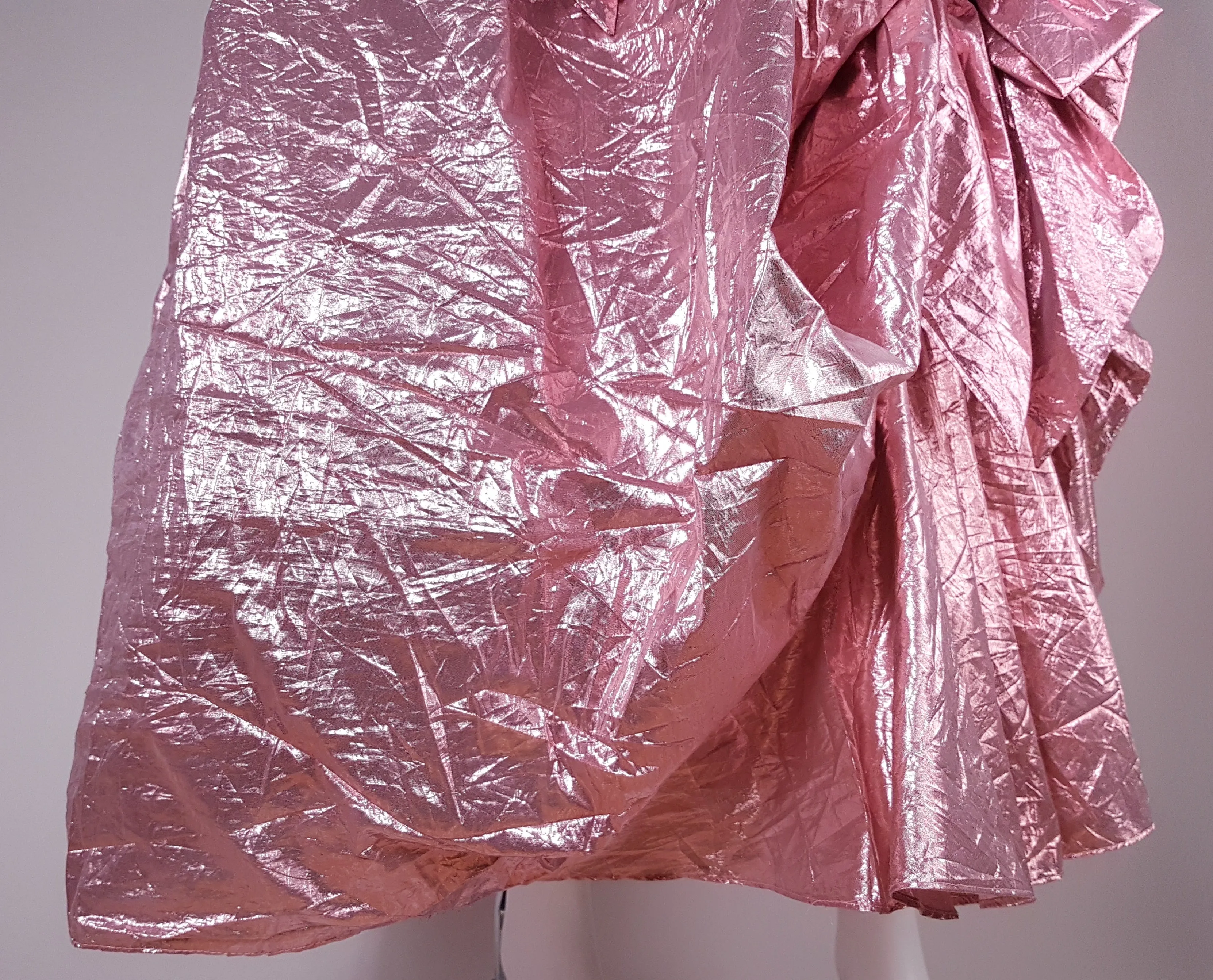 Vintage 80's | Stunning Metallic Pink Strapless Dress by Eletra TD4