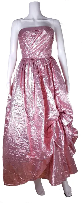 Vintage 80's | Stunning Metallic Pink Strapless Dress by Eletra TD4