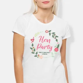 Vintage Hen Party Flowery Personalized T-Shirt