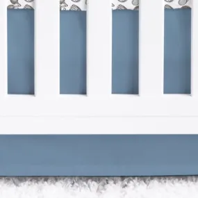 Vintage Sports Solid Blue Crib Skirt