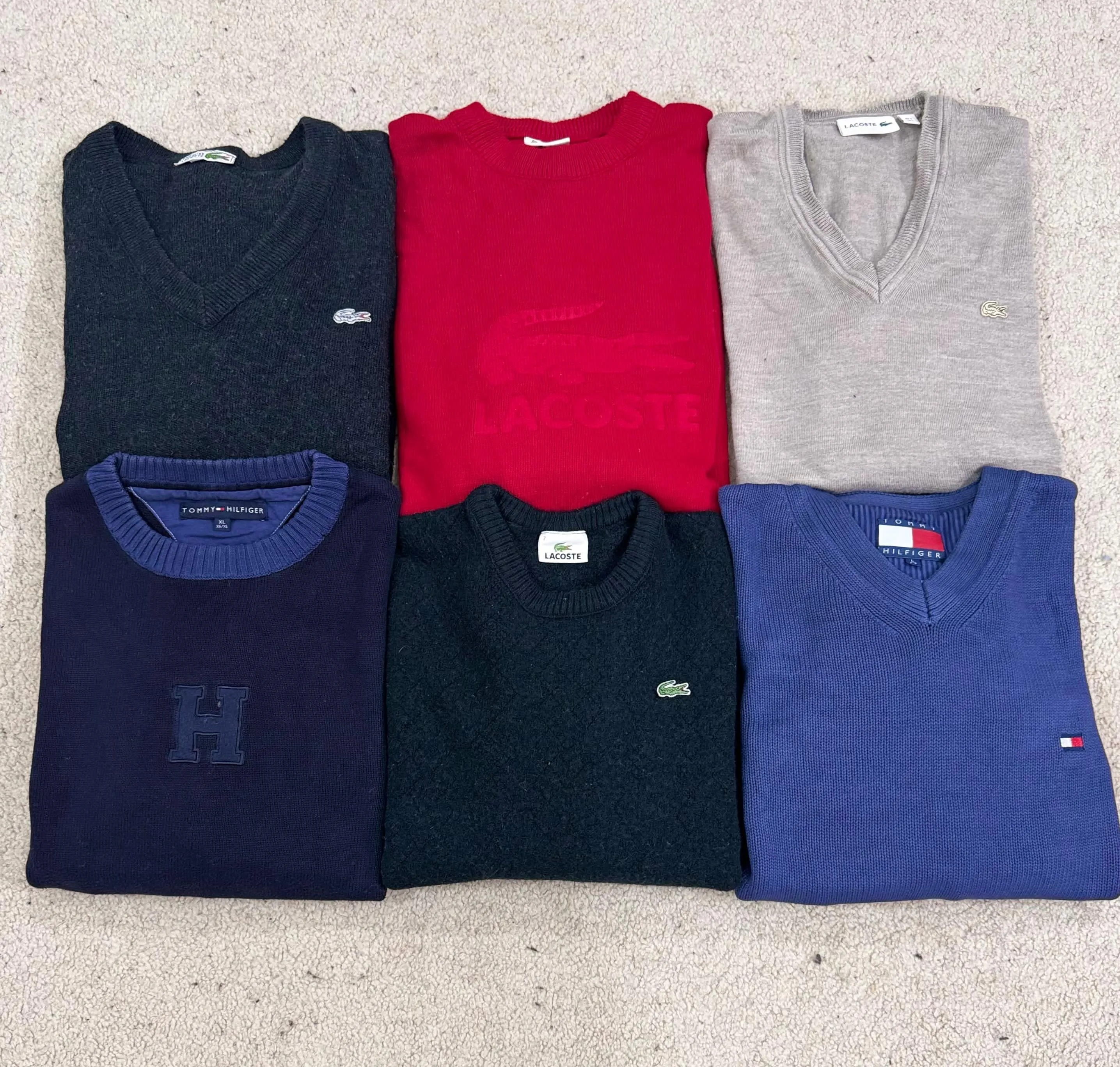 #VV177 Lacoste & Tommy Hilfiger Mix Sweaters 20 PCs