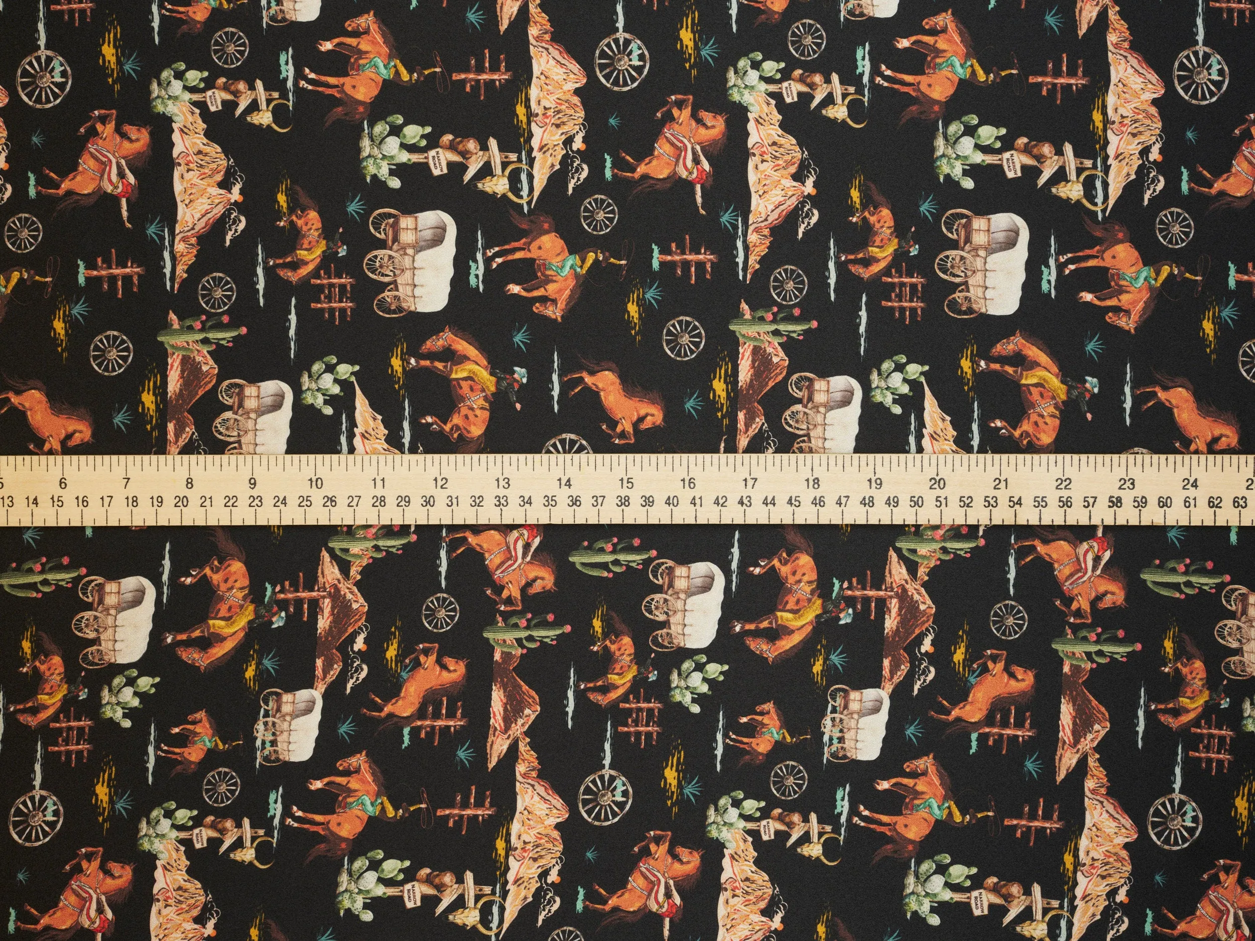 Wild West Silky Satin Charmeuse print - fabric by the yard -  sublimation print