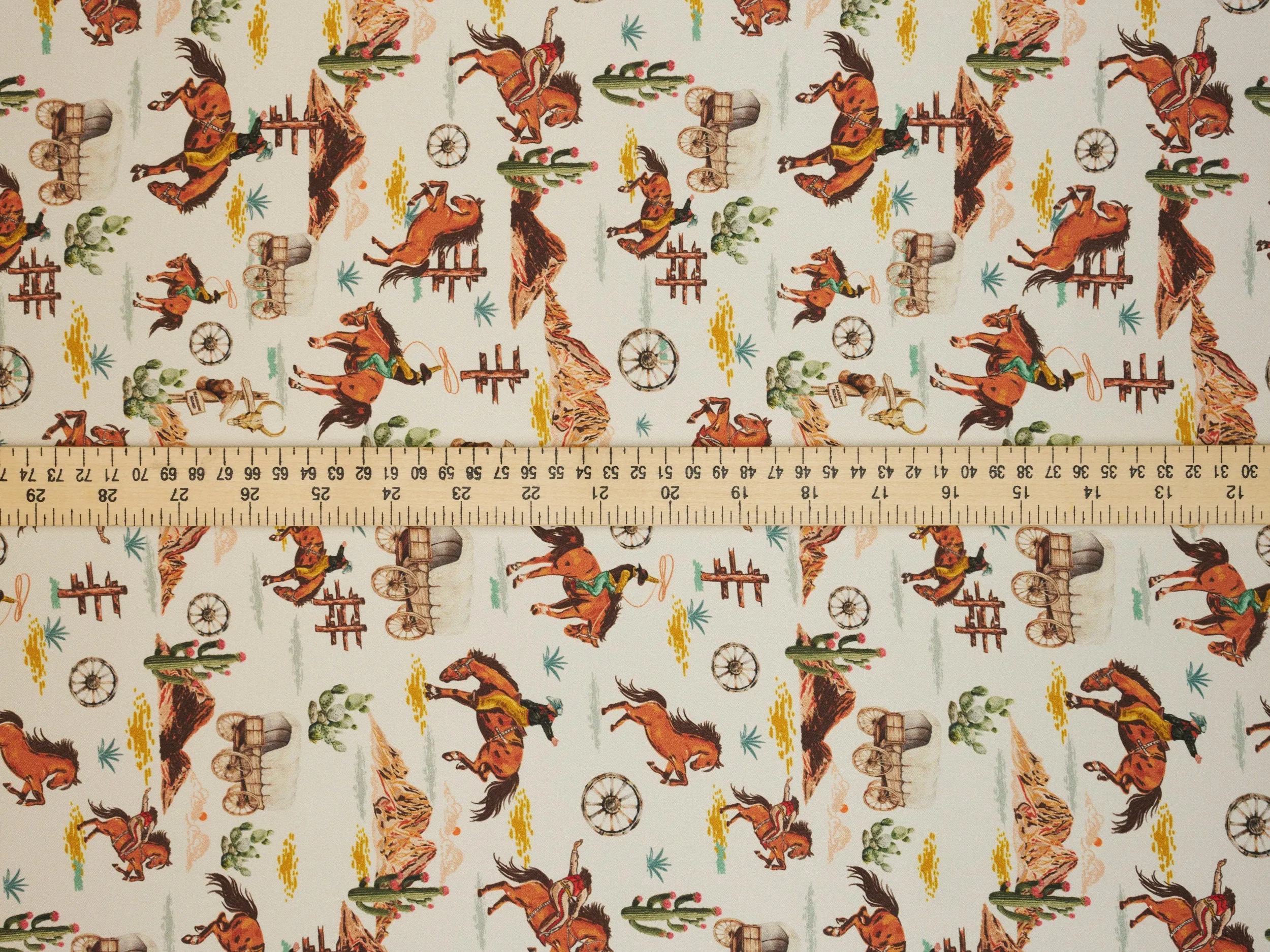 Wild West Silky Satin Charmeuse print - fabric by the yard -  sublimation print