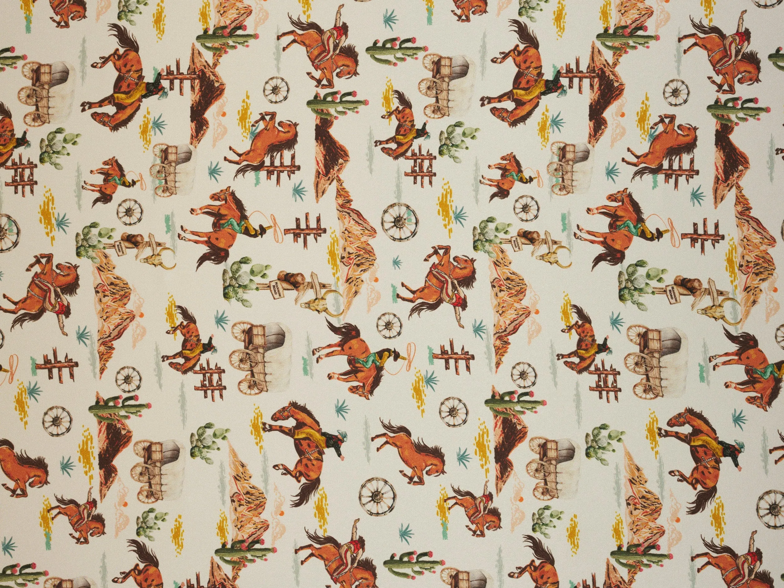Wild West Silky Satin Charmeuse print - fabric by the yard -  sublimation print