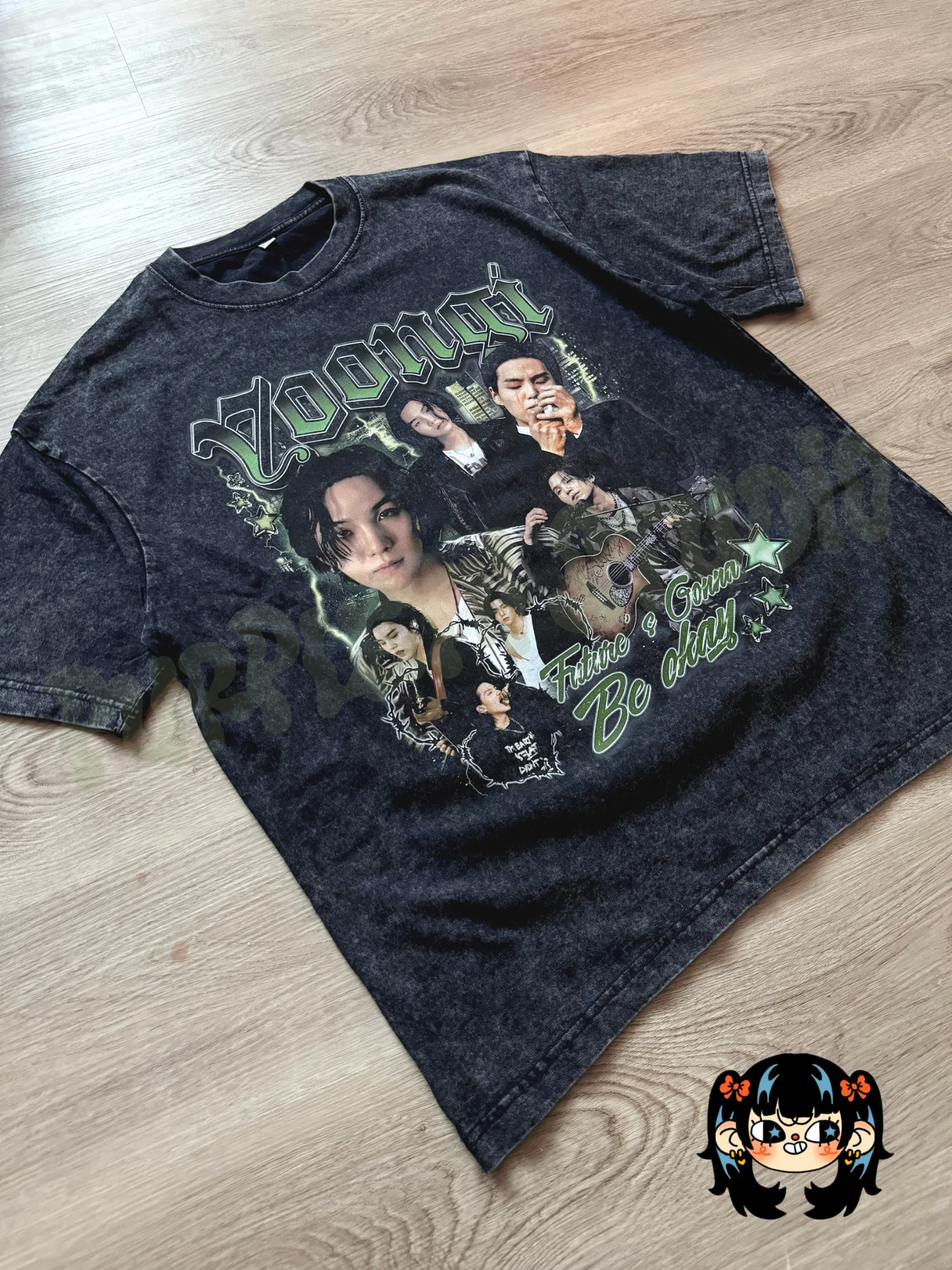 Yoongi Acid Wash Graphic Tee Pick(3-4 weeks processing) READ DESCRIPTION